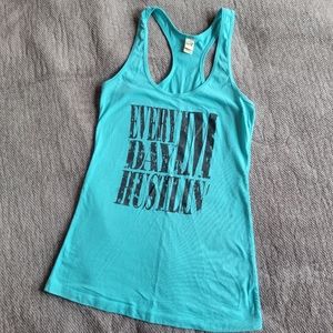 Racerback tank top blue size small
